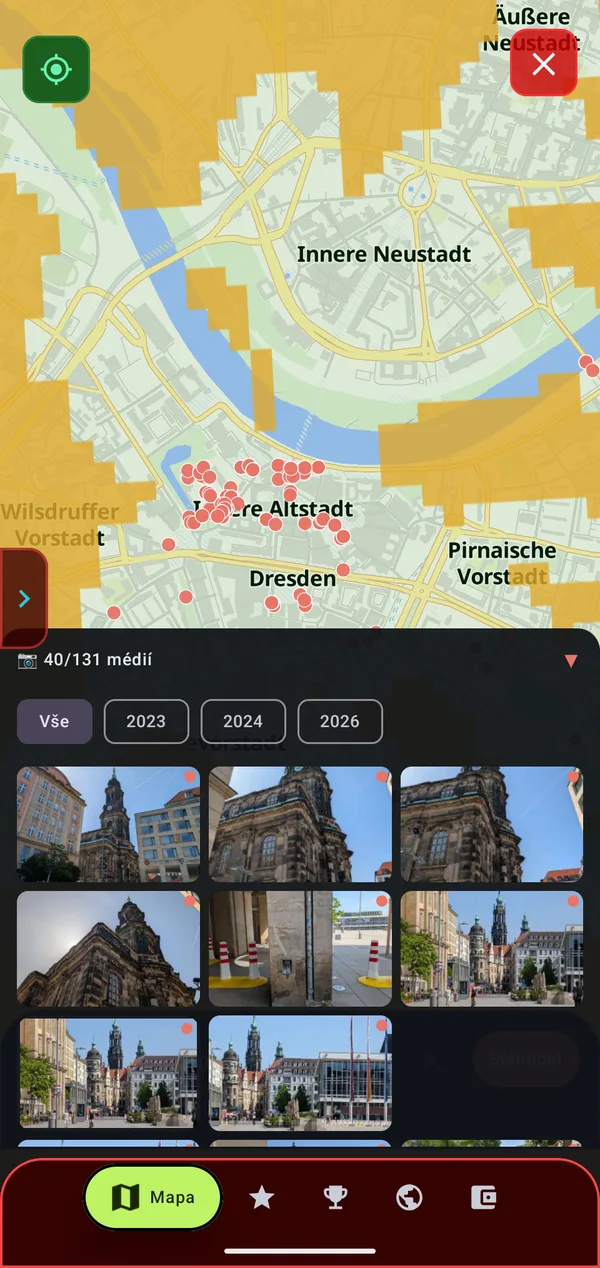 Photos on the map where they were taken