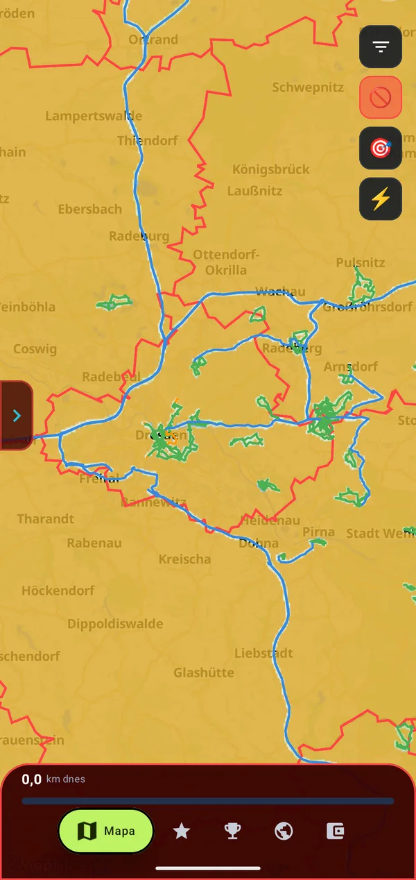 Yellow fog revealed only along walking and driving routes